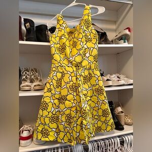 Yellow Floral A-Line Sundress